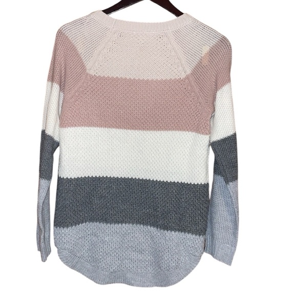 •CLOUD CHASER•COLORBLOCK STRIPE RIBBED CREWNECK KNIT SWEATER SIZE MEDIUM - Picture 3 of 10
